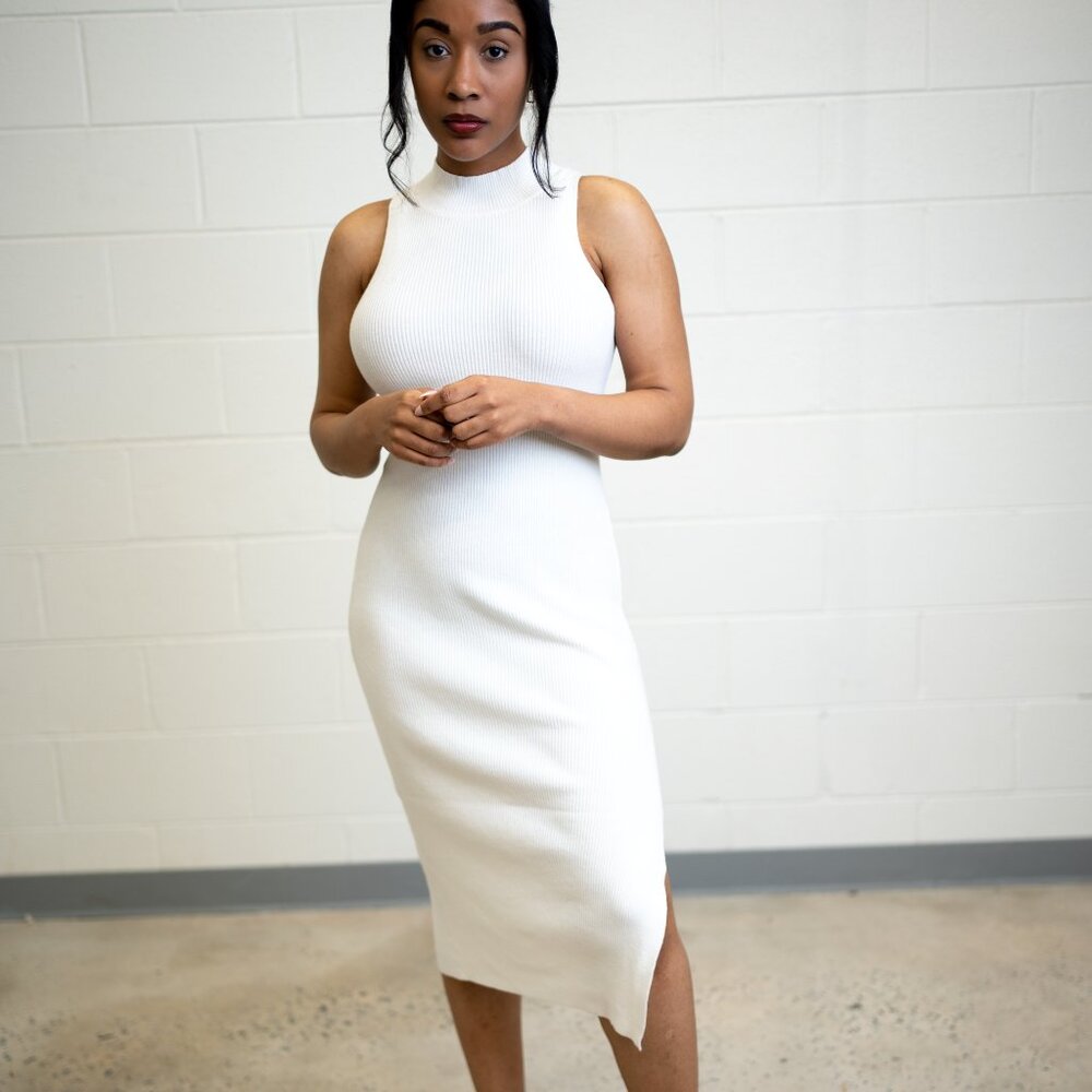 Mock Neck Sleeveless Dress